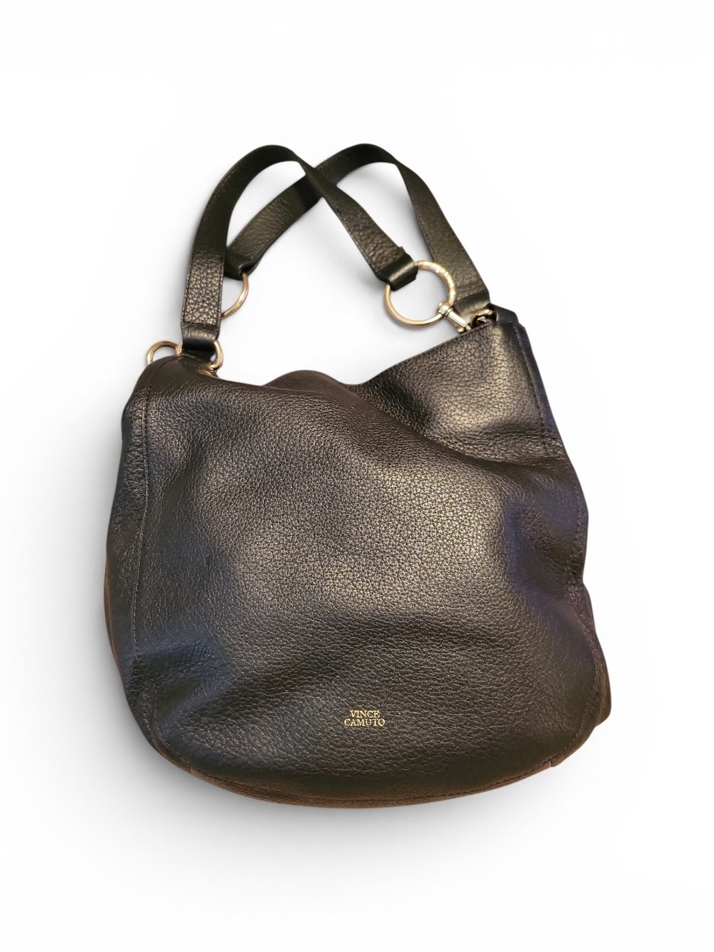 Vince Camuto "Mell" Large 3-Compartment Leather Hobo Bag in black EUC